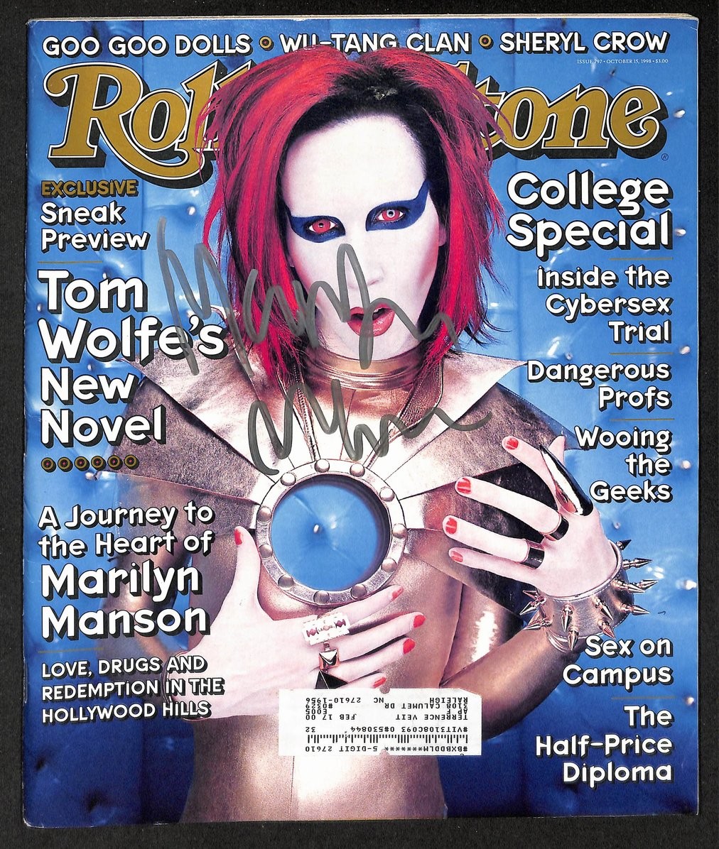 Marilyn Manson Signed/Autographed 1998 Rolling Stone Magazine JSA 211797 Marilyn Manson Signed/Autographed 1998 Rolling Stone Magazine JSA 211797