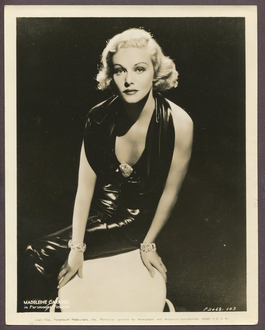 Madeleine Carroll Stunning Leather Dress Original 1936 Sexy Sepia Glamour Photo