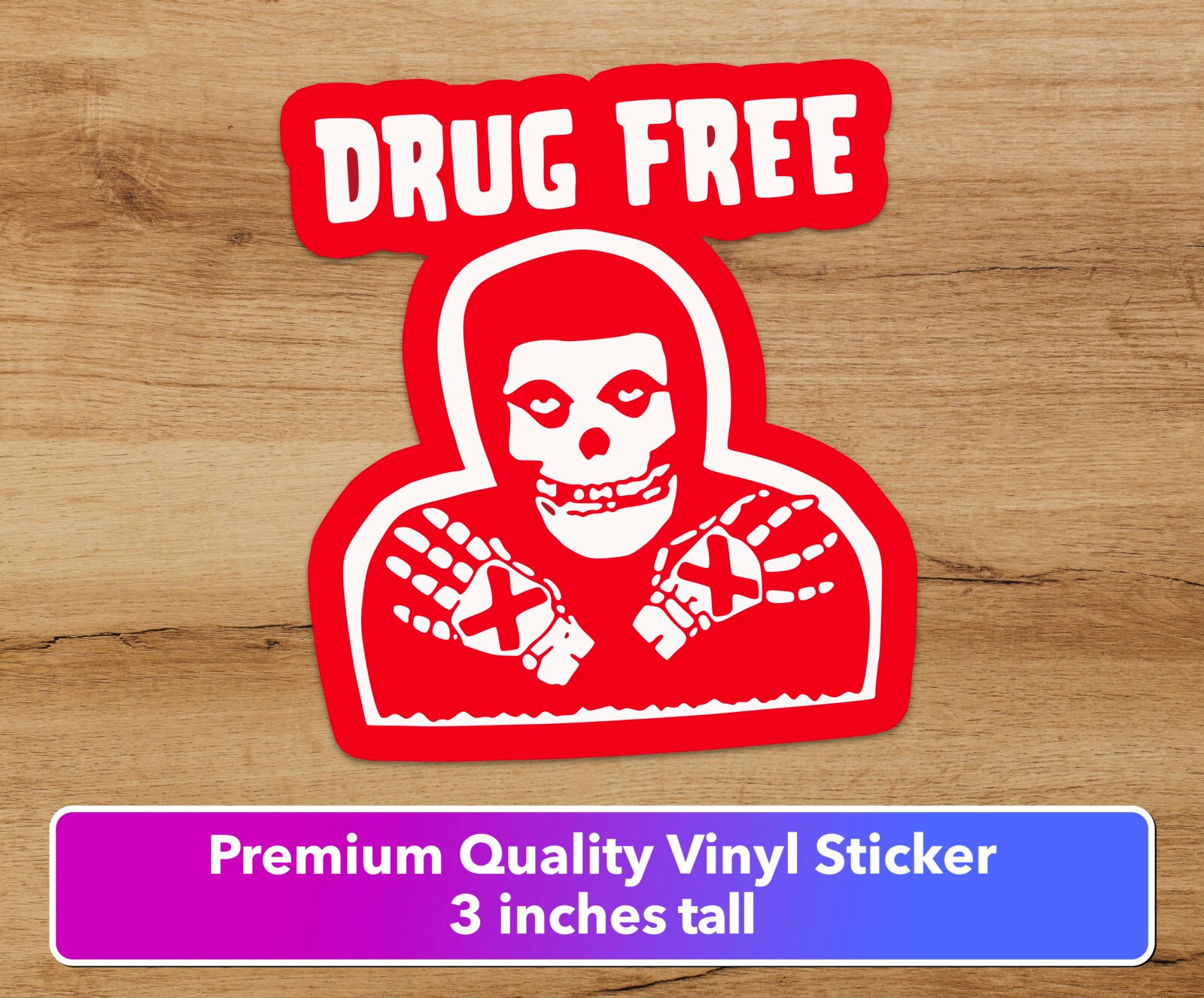 Misfits Drug Free Music Premium Vinyl Decal Wall Sticker  Punk 3 in