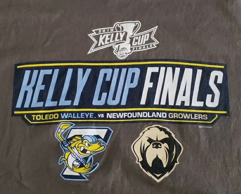 ECHL Kelly Cup Final Shirt Large Hockey Toledo Walleye Newfoundland Growlers