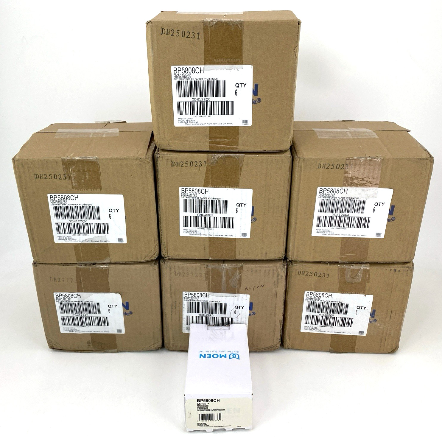 MOEN Aspen Chrome Toilet Paper Holders BULK LOT QTY=42 BP5808CH (7) 6-pack cases