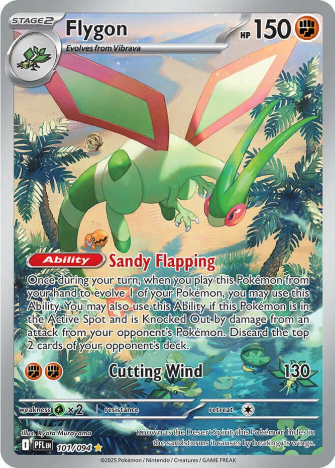Flygon - 101/094 - Illustration Rare NM-Mint Phantasmal Flames Pokemon