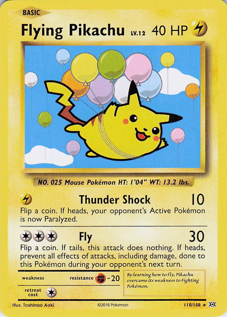 Flying Pikachu Secret Rare 110/108 Toshinao Aoki