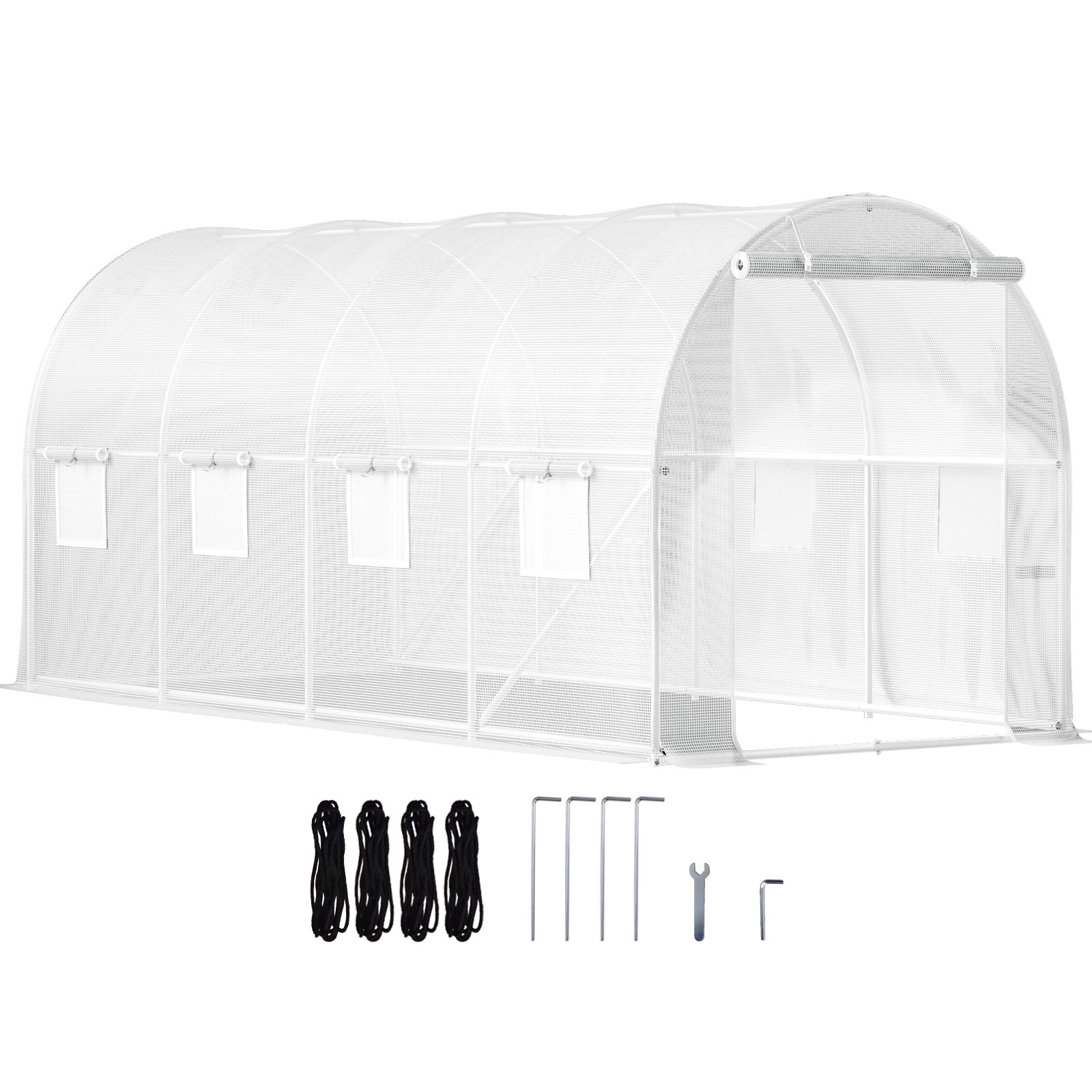 Walk-in Tunnel Greenhouse Galvanized Frame Waterproof 15x6.5x7 ft