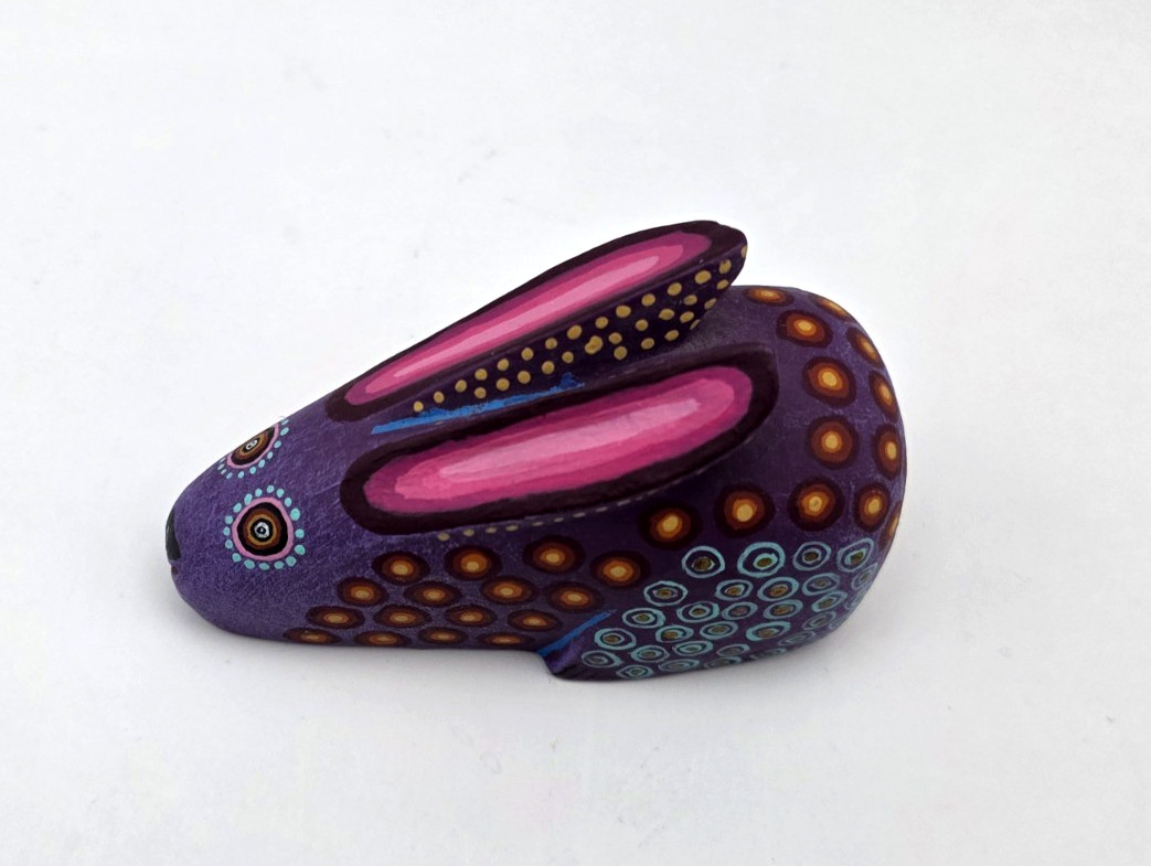 Oaxacan Handmade Wood Carving Rabbit Alebrije Mexican Folk Art Signed 3\
