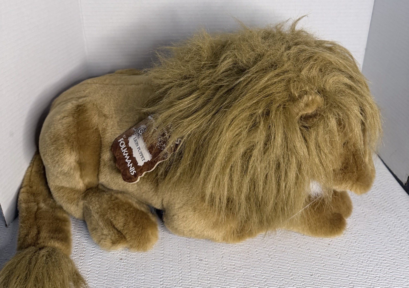 Folktails Folkmanis LION Hand Puppet Large Plush 30” w/Tail Furry Mane NWT