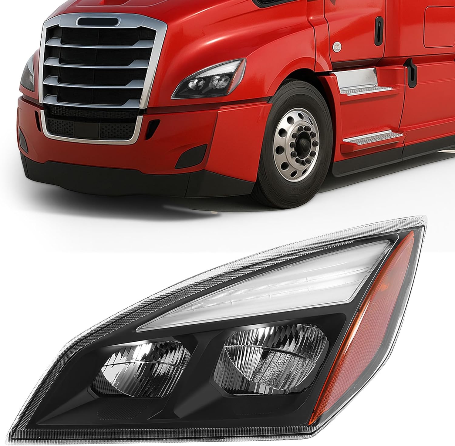 PAIR/SET Full LED Headlight Assembly W/ Bulb For Freightliner Cascadia 2018-2022 PAIR/SET Full LED Headlight Assembly W/ Bulb For Freightliner Cascadia 2018-2022
