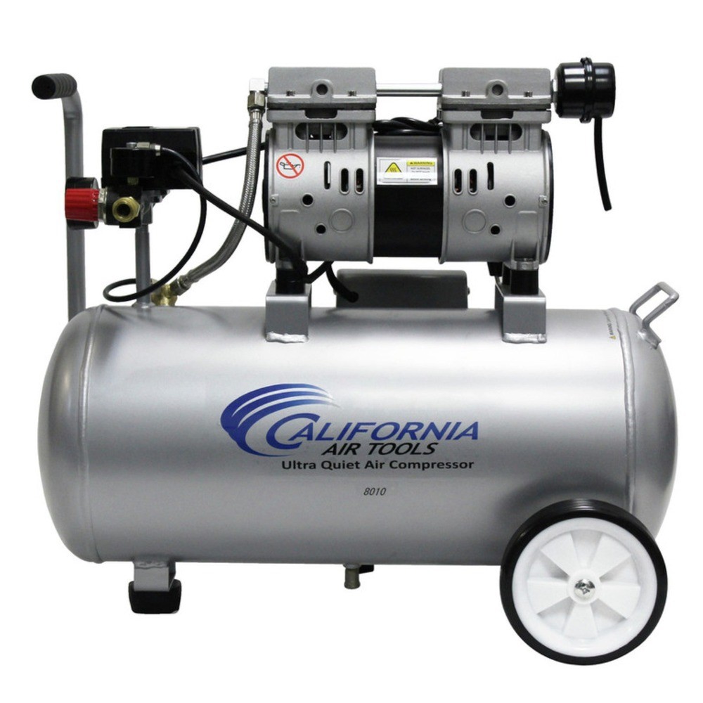 California Air Tools 8010 1 HP 8 gal Quiet & Oil-Free Steel Air Compressor New
