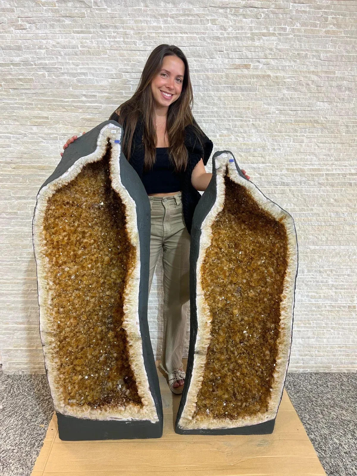 48” Tall PAIR Citrine Cathedrals BIG Crystal Geodes*** 48” Tall PAIR Citrine Cathedrals BIG Crystal Geodes***