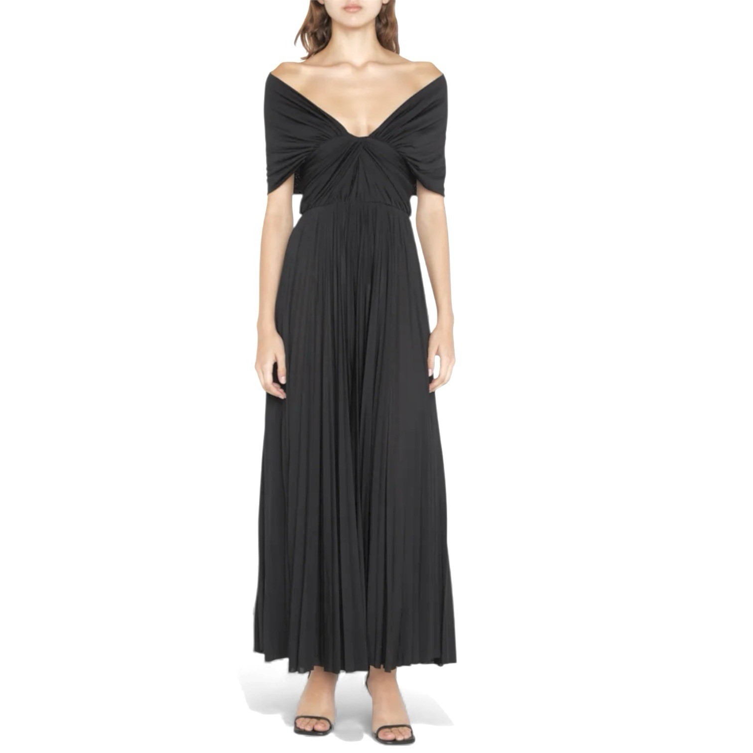 Brandon Maxwell Off-the-Shoulder Draped Jersey Maxi Dress Sz 10 NWT $2580