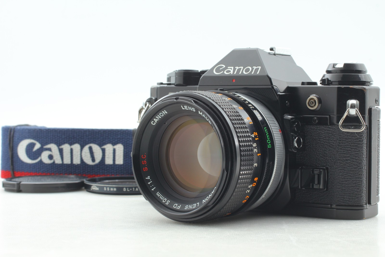 [N MINT] Canon AE-1 PROGRAM Film Camera Black S.S.C. FD 50mm F1.4 Lens FromJAPAN