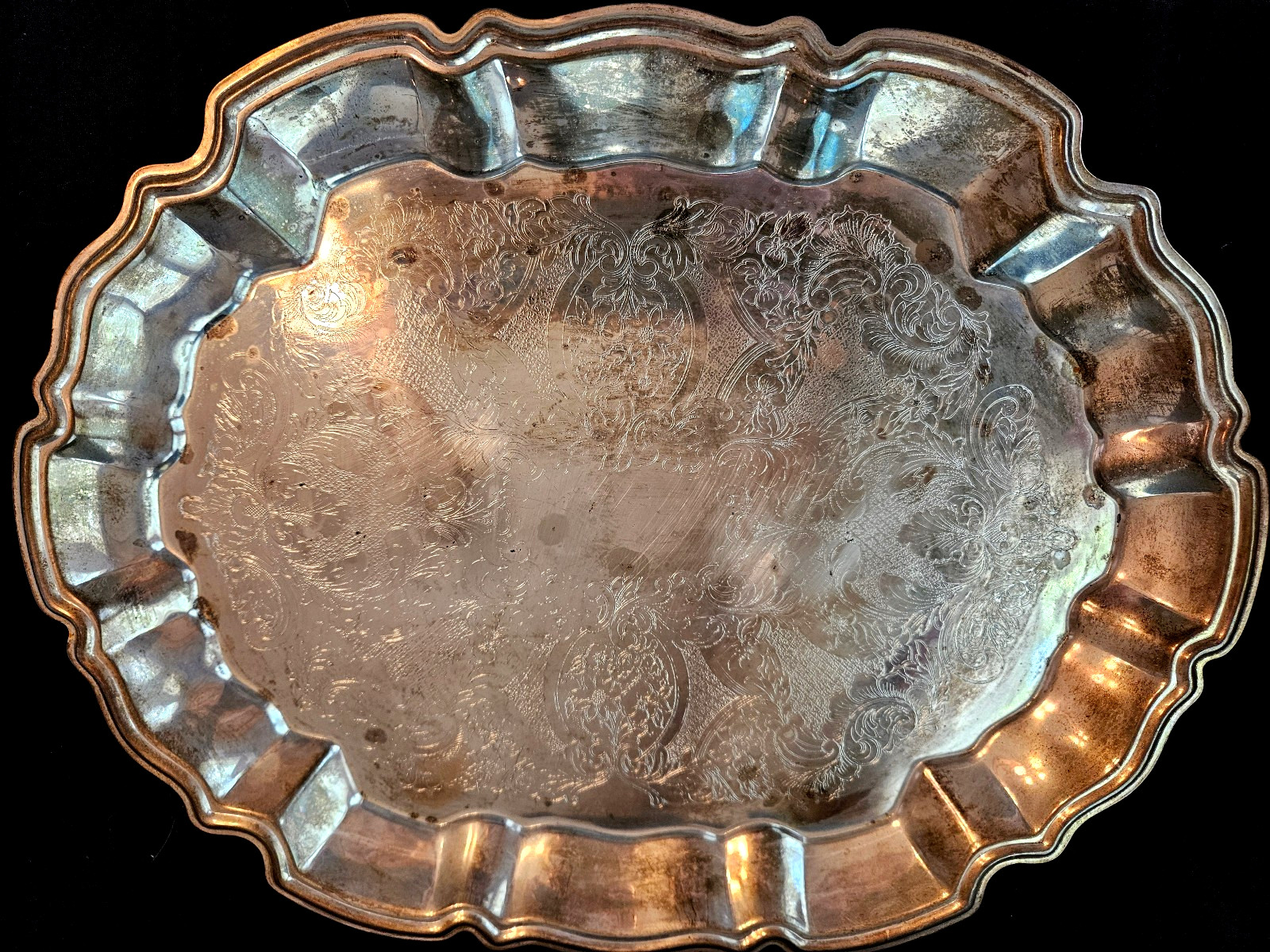 International Silver Company Silver Plated Oval Serving Tray -vintage International Silver Company Silver Plated Oval Serving Tray -vintage