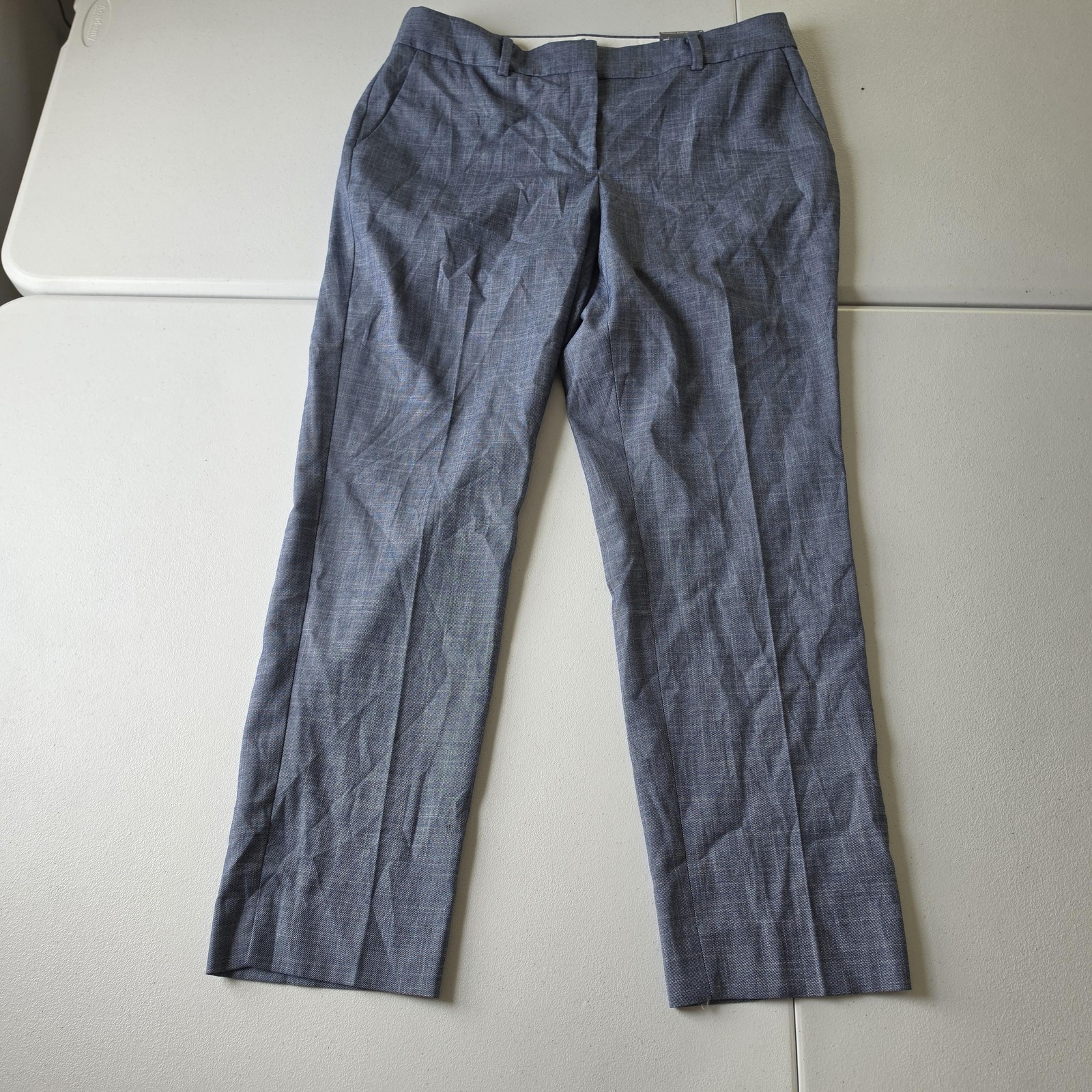 Talbots Hampshire Ankle Pants Womens 12 Blue Straight Leg Twill Work Office