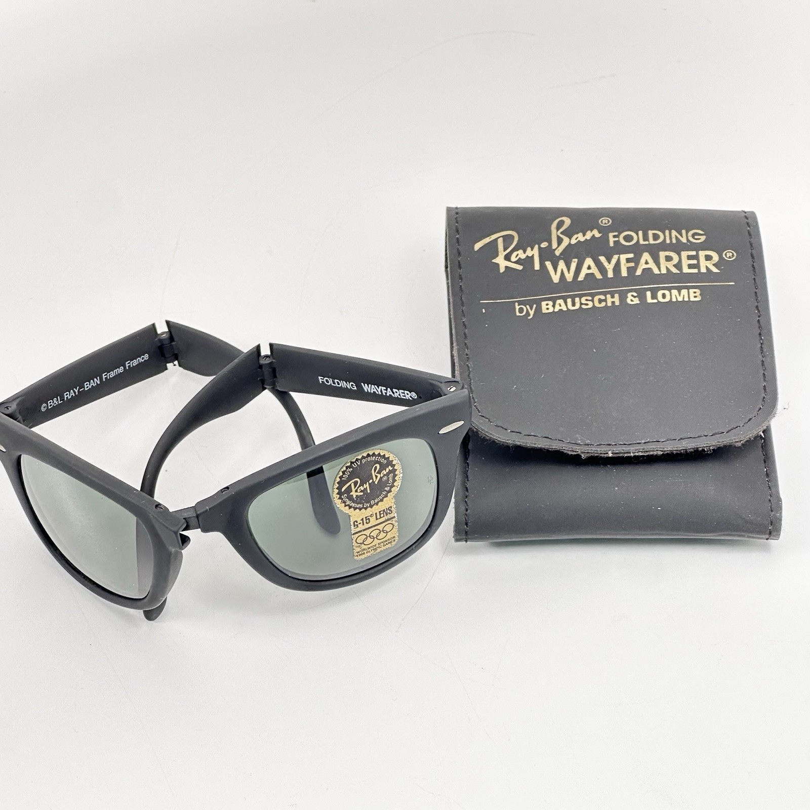 Vintage Ray-Ban Wayfarer Folding Sunglasses G-15 Lens Bausch & Lomb Case Unused Vintage Ray-Ban Wayfarer Folding Sunglasses G-15 Lens Bausch & Lomb Case Unused