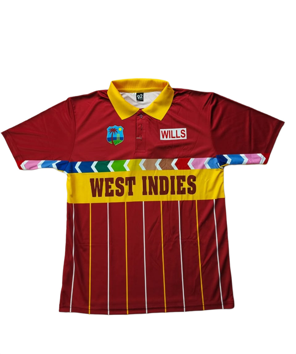 West Indies 1996 ODI World Cup Retro Cricket Polo Shirt – Vintage Replica remake