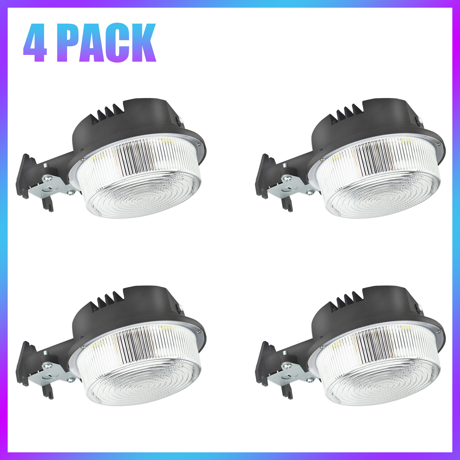 LED Barn Yard 4PCS Outdoor Security Light 75W Dusk to Dawn Waterproof Floodlight