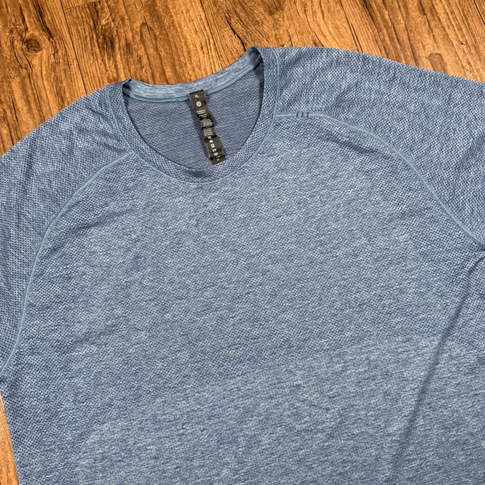 Lululemon Metal Vent Tech 2.0 Shirt XL Heathered Blue Short Sleeve Training Mesh