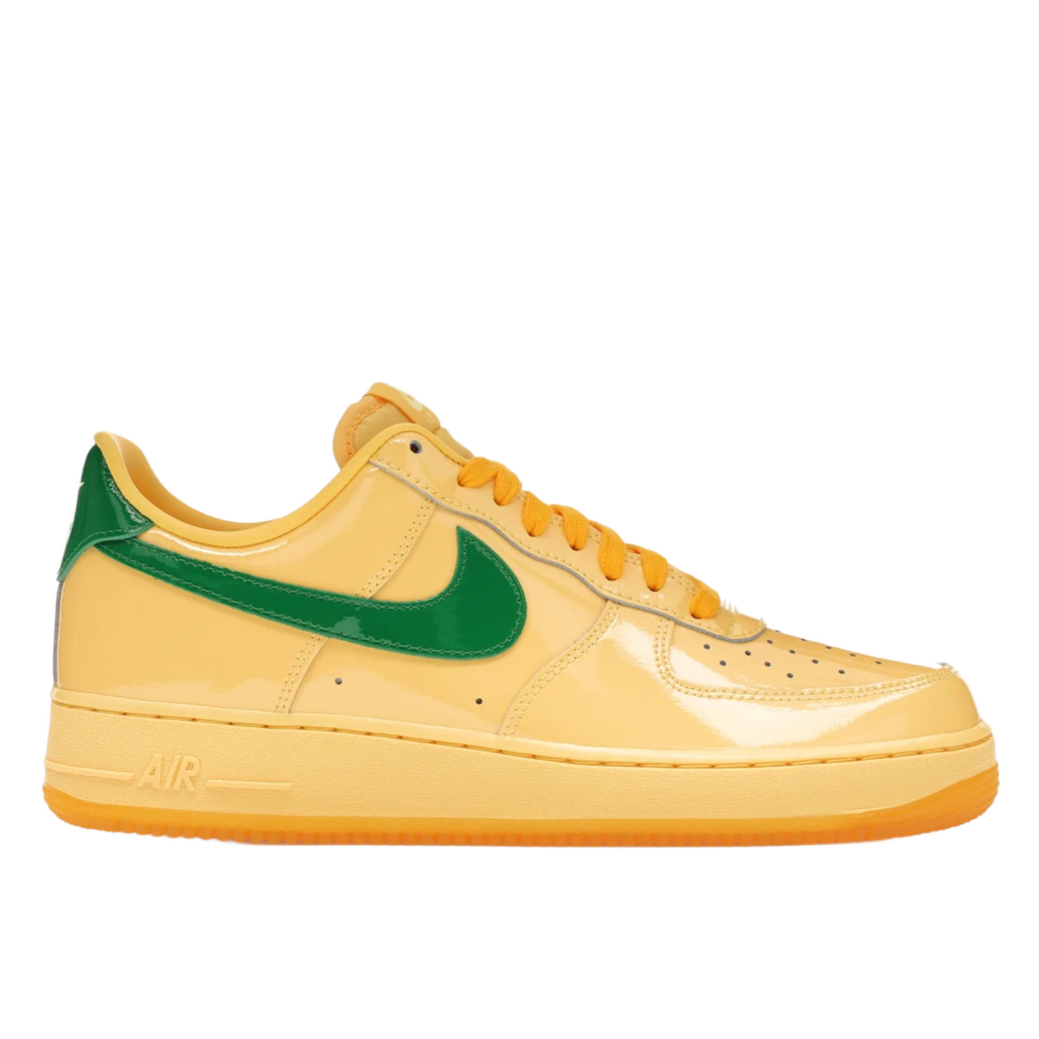 Size 11.5 Nike Air Force 1 Low Patent Leather Topaz Gold Pine Green