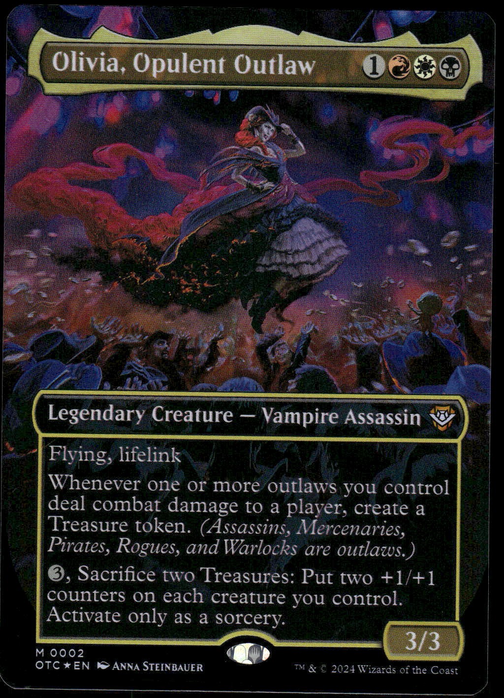 1x Foil Olivia, Opulent Outlaw (Borderless) - Commander: Outlaws - MTG - NM