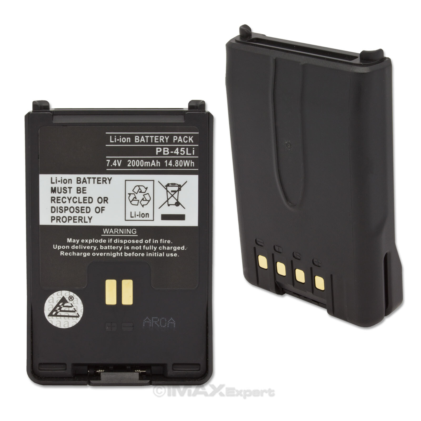 2x 7.4V 2000mAh Li-ion Battery for Kenwood PB-45, PB-45L, TH-D72A, TH-D72E