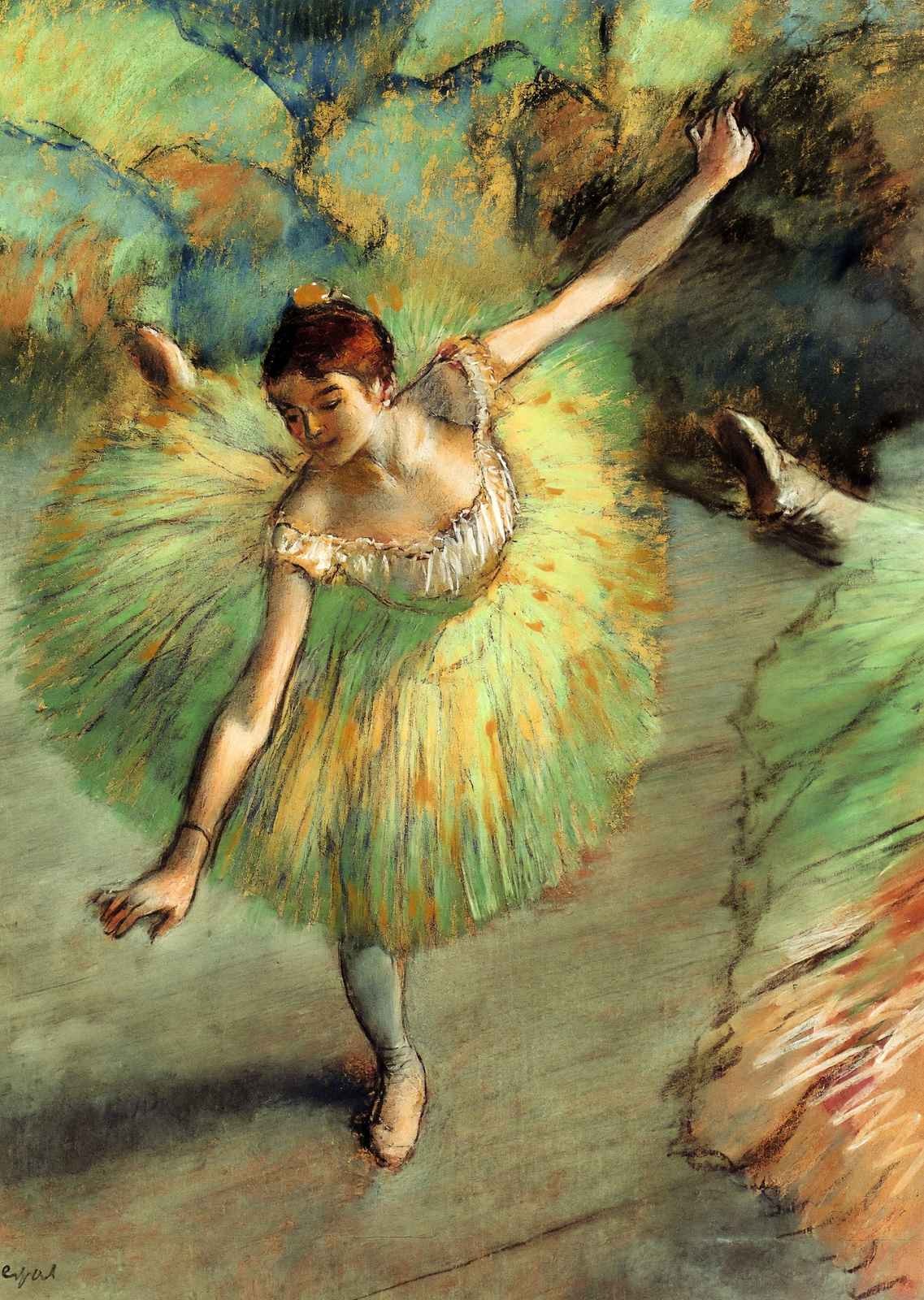 Dancer Tilting Art Print 1883 Painting by Edgar Degas (6 Sizes) - Enhanced