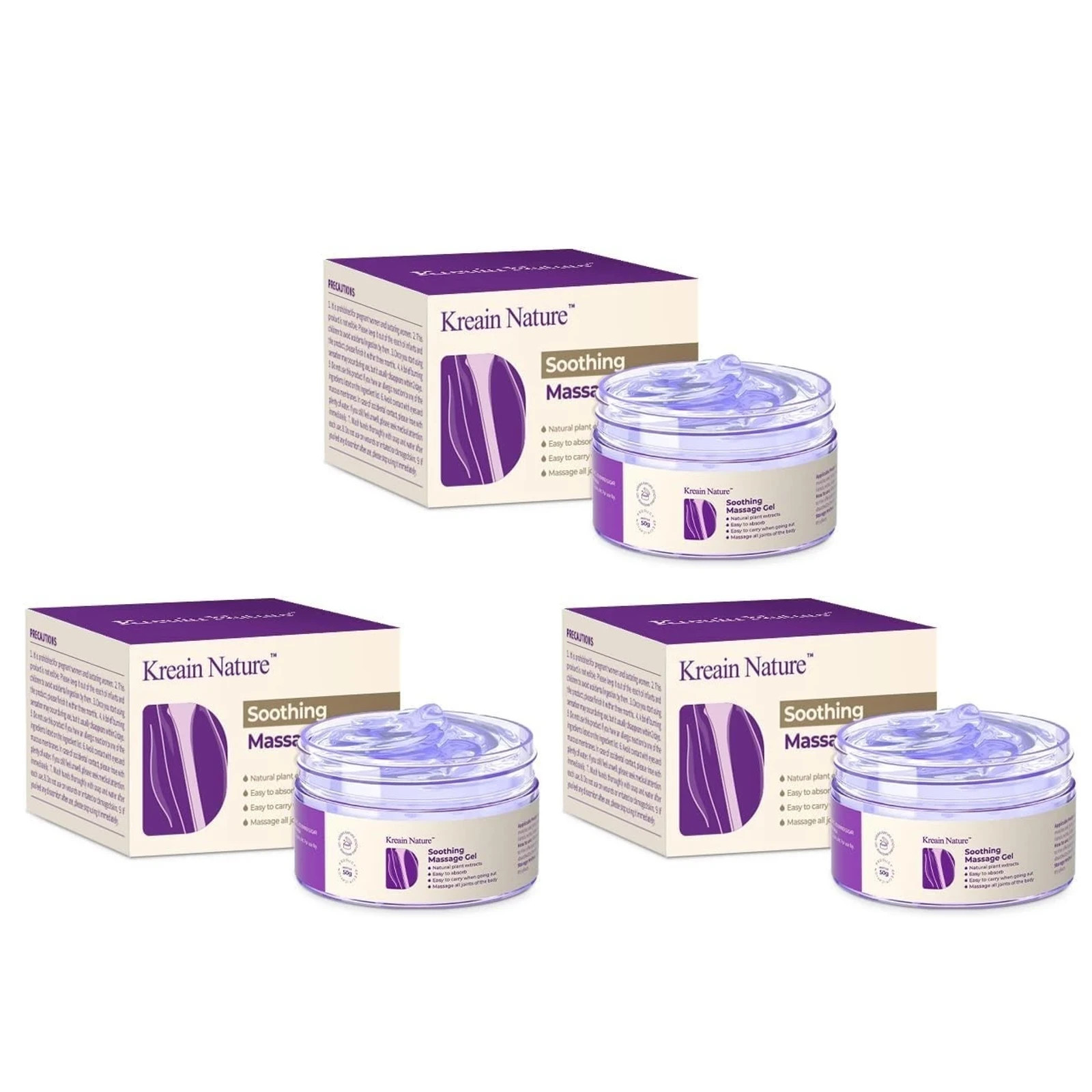 3x Kreain -Fast Acting Joint Pain Soothing Massage Gel Purple Natural 04/23/28 3x Kreain -Fast Acting Joint Pain Soothing Massage Gel Purple Natural 04/23/28