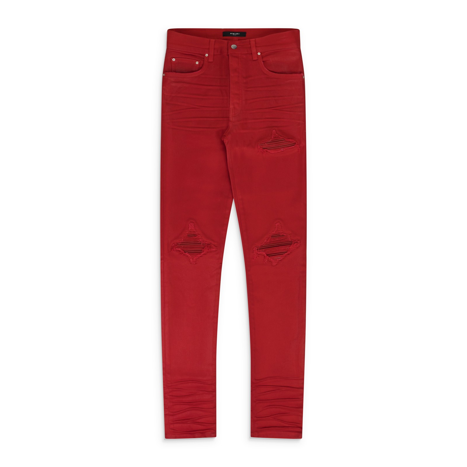 Amiri Red MX1 Waxed Skinny Jeans SIZE 31 $1190