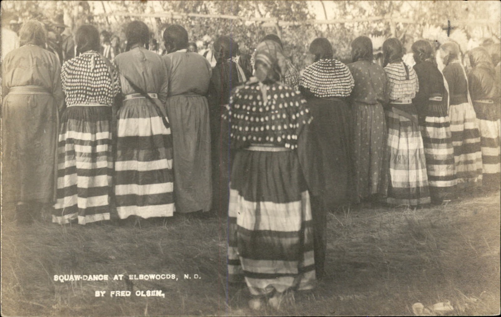 Elbowoods ND Native Indian Women Dance Fred Olsen c1910s RPPC bhn Elbowoods ND Native Indian Women Dance Fred Olsen c1910s RPPC bhn