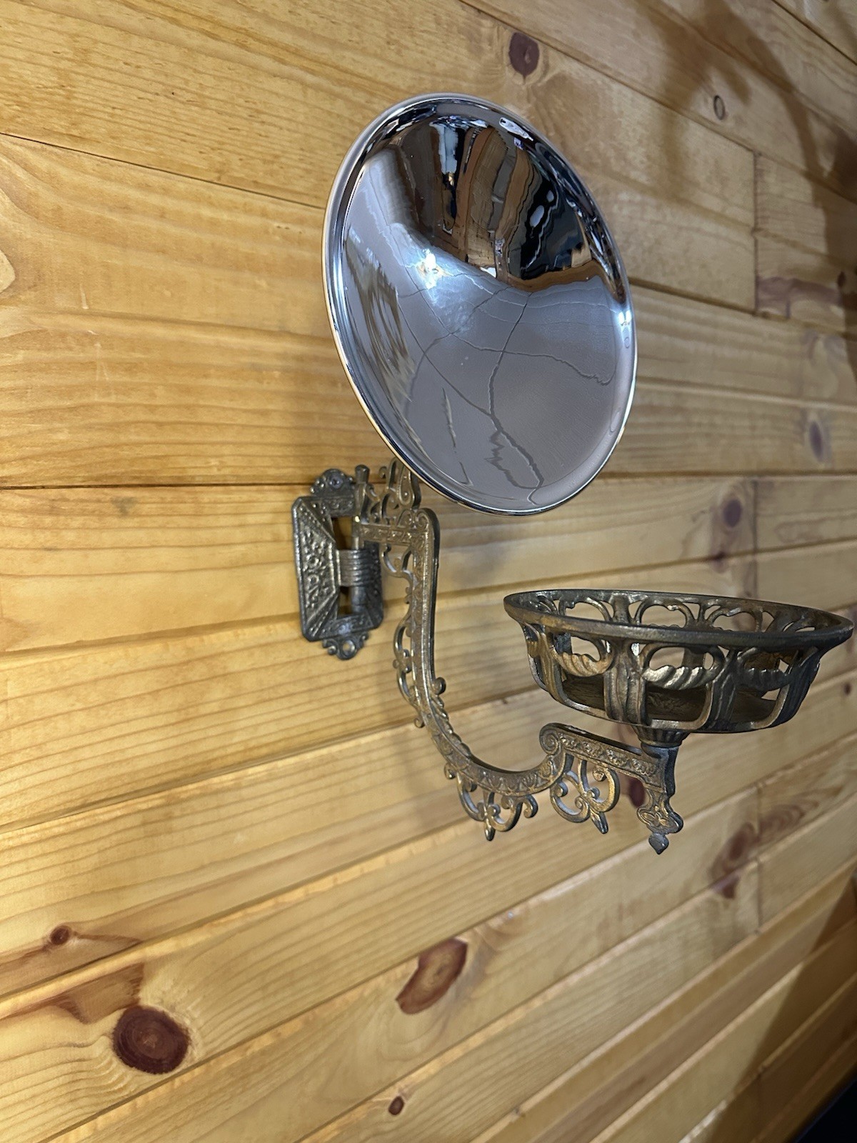 Antique Victorian Swing Arm Wall Sconce W/ Glass Reflector 1875 Great Condition Antique Victorian Swing Arm Wall Sconce W/ Glass Reflector 1875 Great Condition