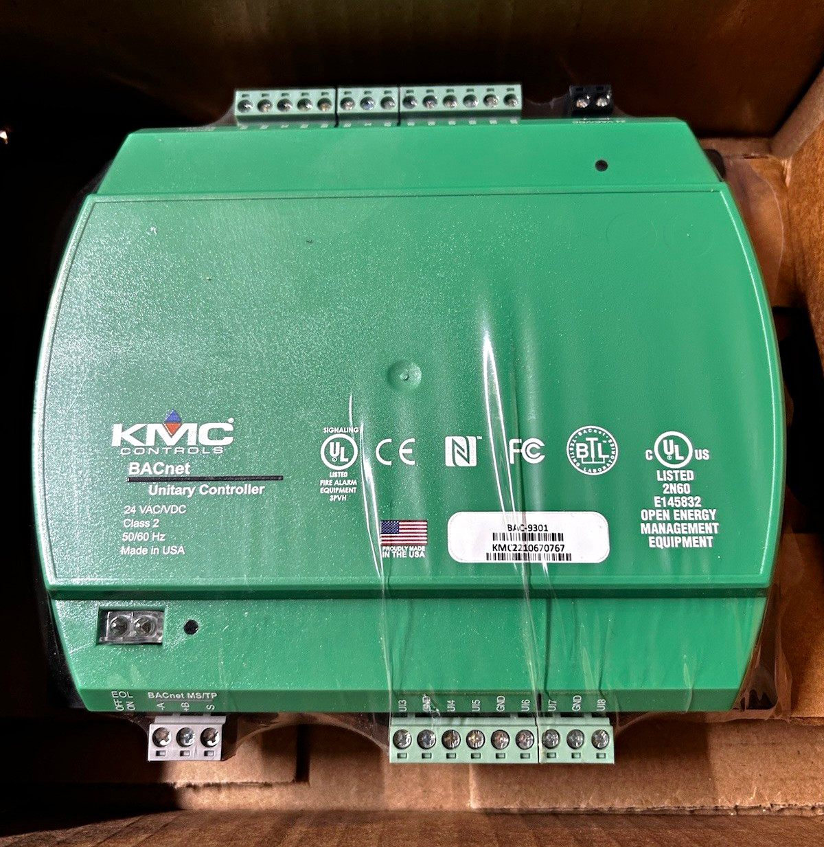 KMC Controls BAC-9301 Unitary Controller 24 VAC/VDC BACnet AAC MS/TP KMC Controls BAC-9301 Unitary Controller 24 VAC/VDC BACnet AAC MS/TP