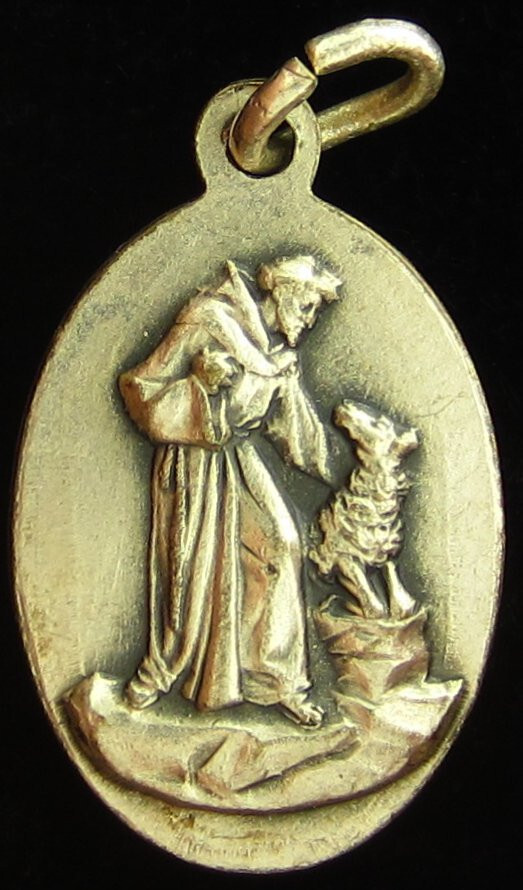 Vintage Saint Francis Medal Catholic Patron Saint of Animals