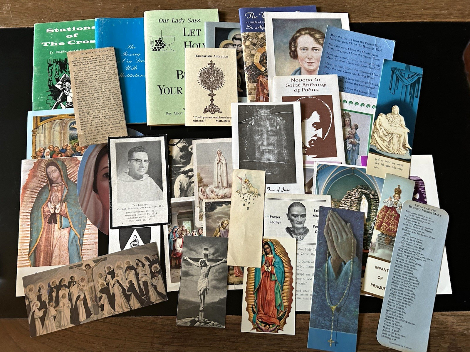 Vintage Catholic Paper Ephemera Lot 33 Pieces Prayer Cards Bookmarks Booklets