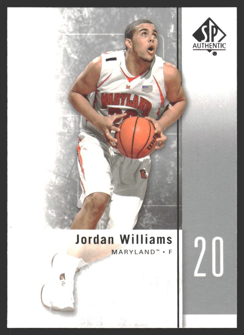Jordan Williams #36 2011-12 SP Authentic Maryland Terrapins