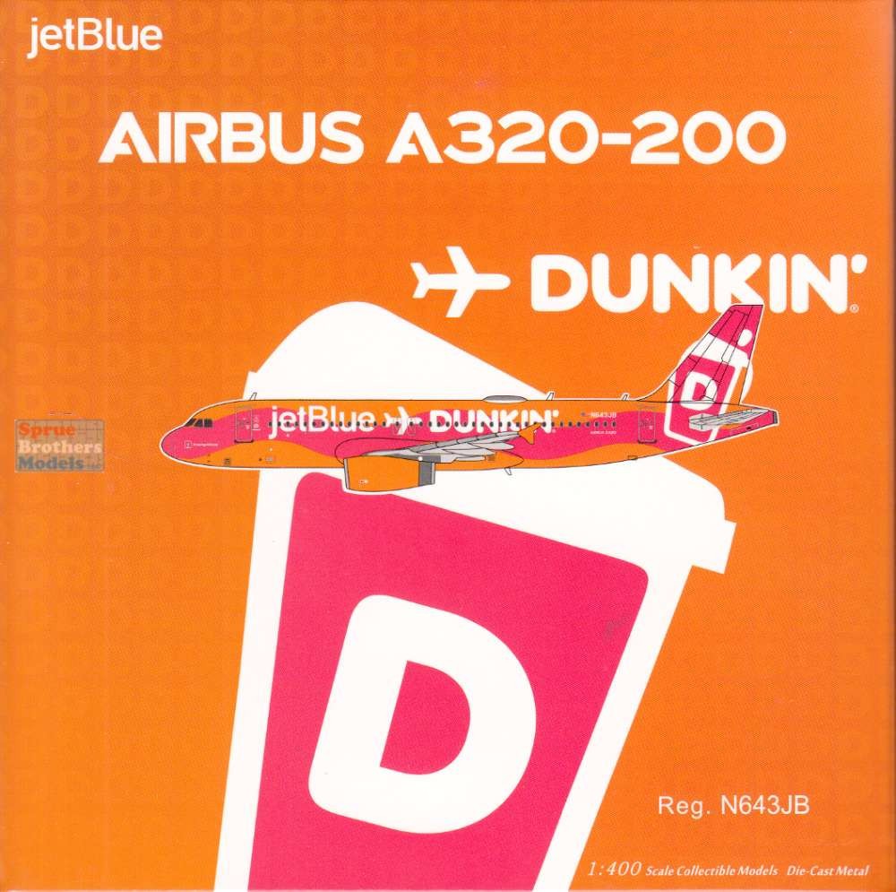 NGM15061 1:400 NG Model jetBlue Airbus A320-200 Reg #N643JB 'Dunkin' NGM15061 1:400 NG Model jetBlue Airbus A320-200 Reg #N643JB 'Dunkin'