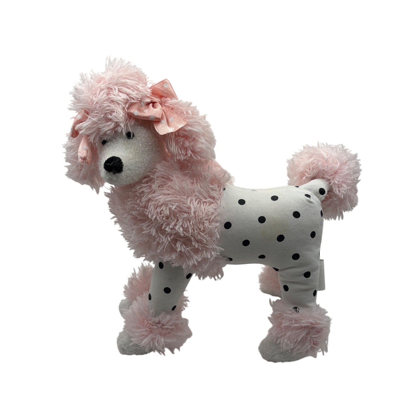 Ganz Dot Pink Polka Dot Poodle Plush Figurine H7024 Shaggy Faux Fur 7.5 Inch Ganz Dot Pink Polka Dot Poodle Plush Figurine H7024 Shaggy Faux Fur 7.5 Inch
