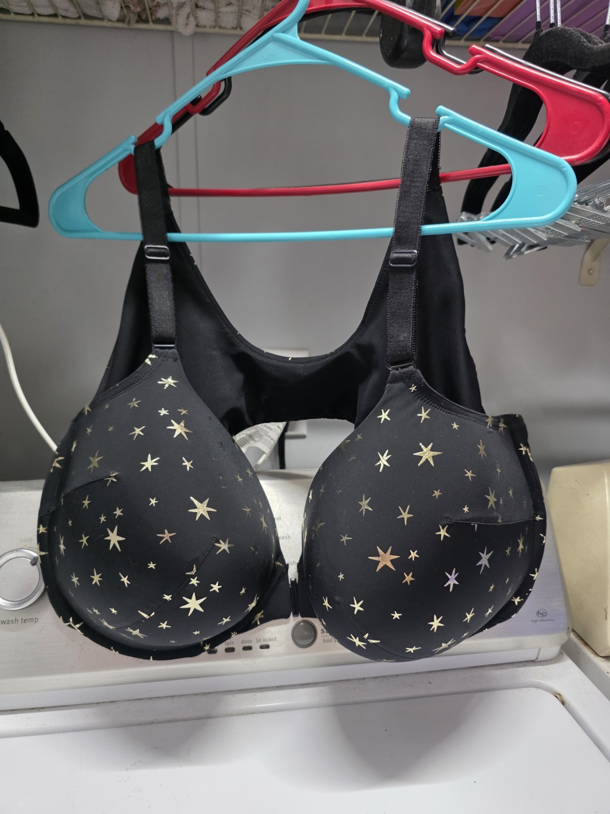 Torrid #FeelTheFit 48DDD Black/Gold Star Front Close Underwire Bra