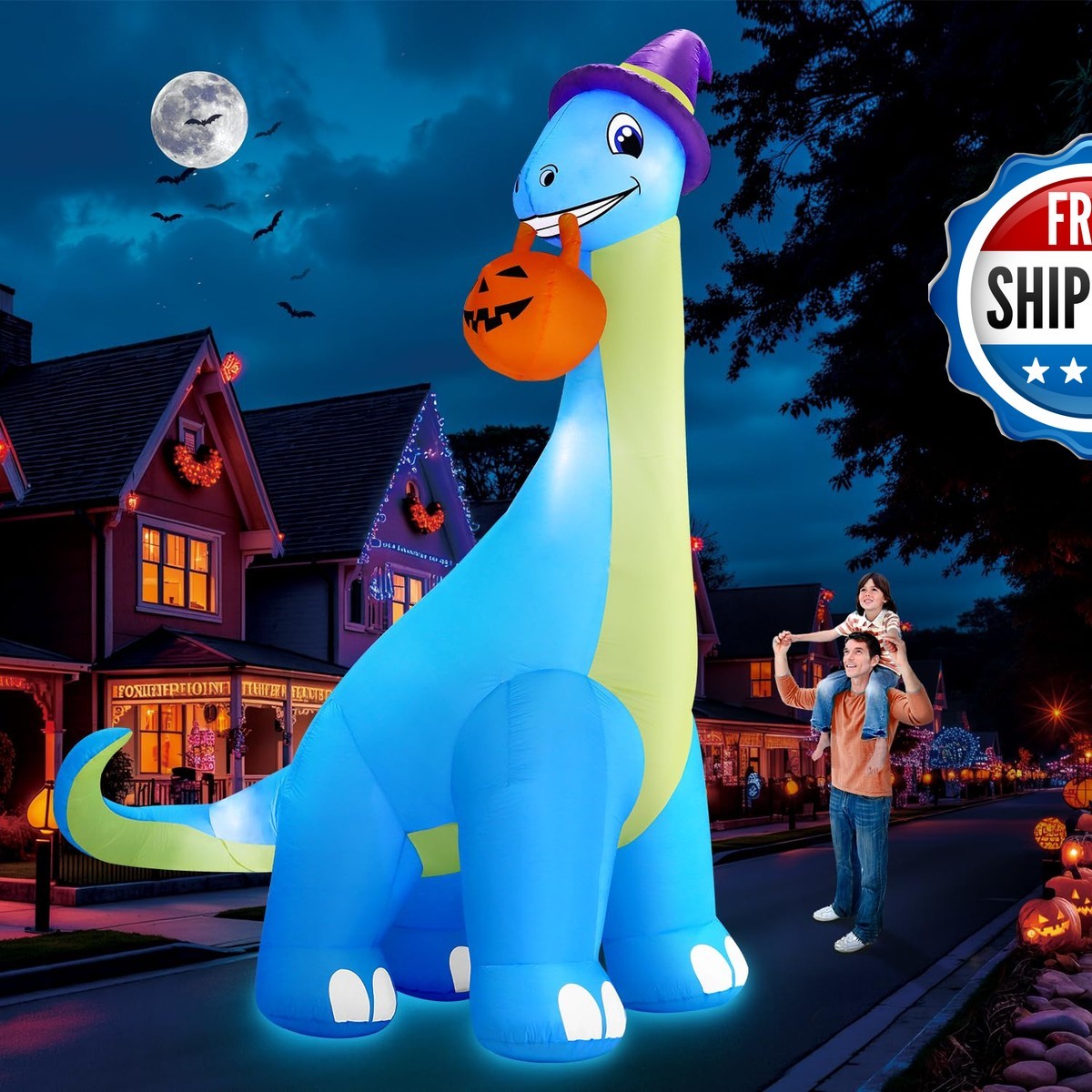 Zukakii 13Ft Giant Halloween Inflatable Decorations Dinosaur, Build-in LEDs Zukakii 13Ft Giant Halloween Inflatable Decorations Dinosaur, Build-in LEDs