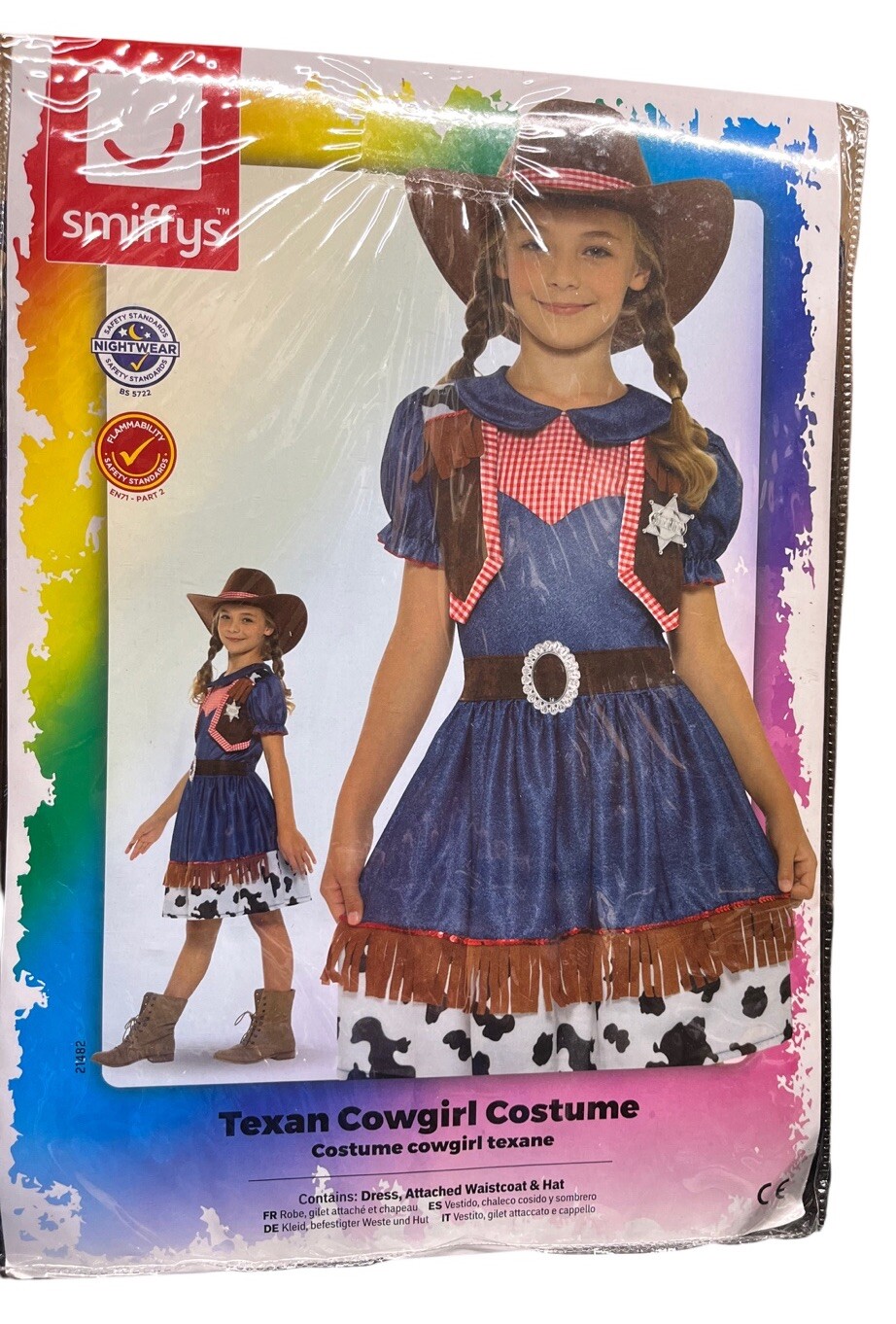 Smiffy\'s Texan Cowgirl Costume Small Halloween Dress-up Western Country Sheriff