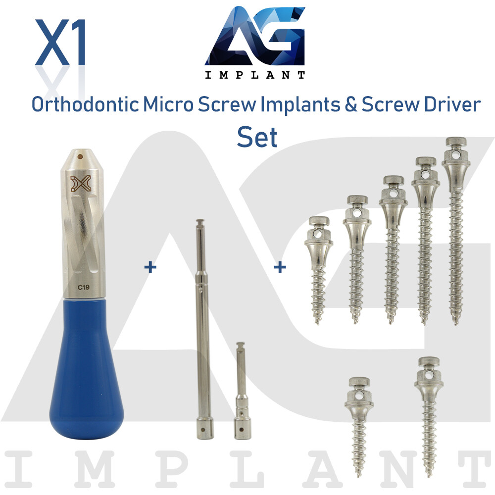 Dental Micro Screw Fixture Set Hand Driver Tool Long & Short Hexagonal Key