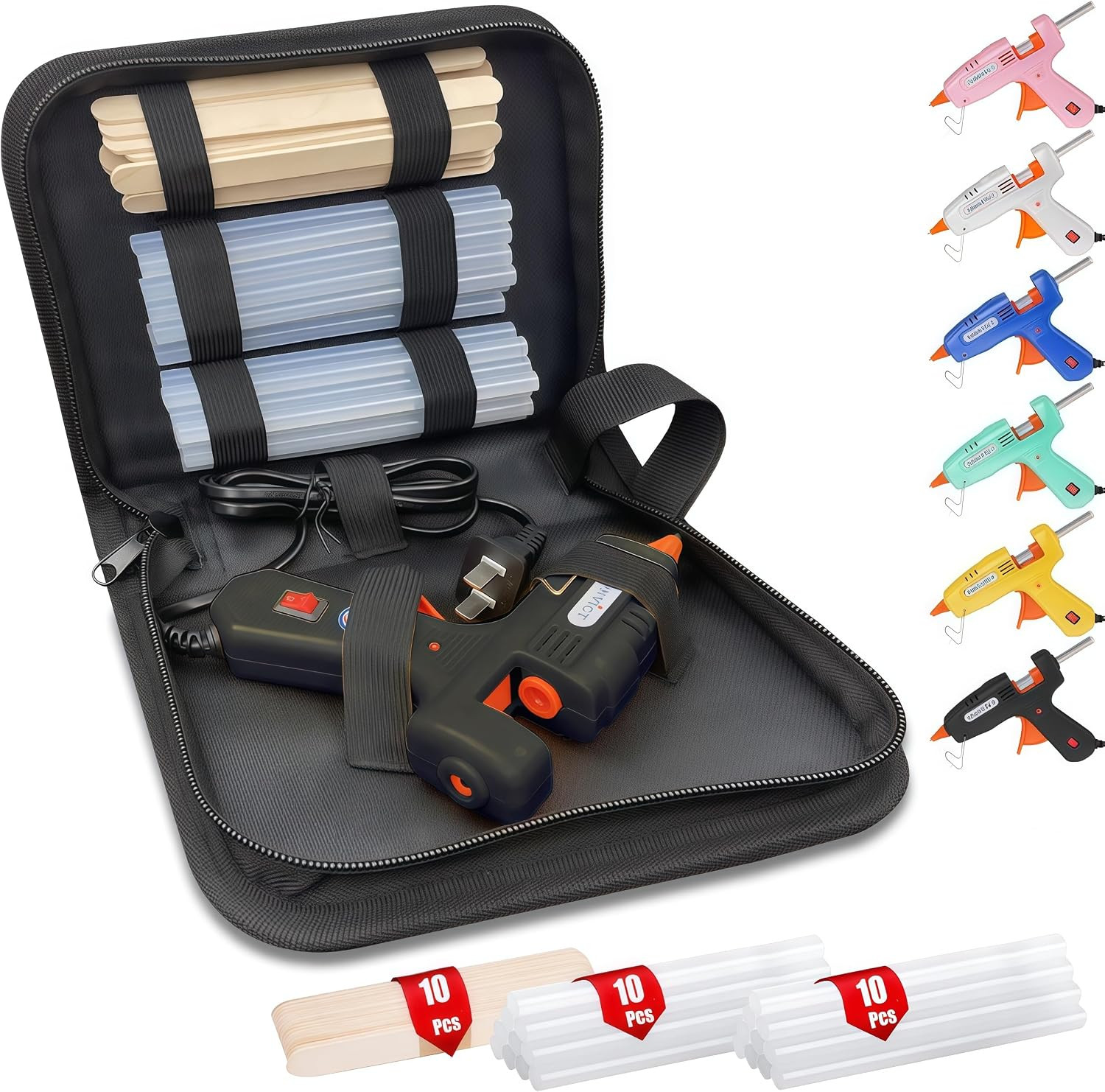 30W Mini Hot Glue Gun Kit Fast Preheating Glue Gun Storage Case Set
