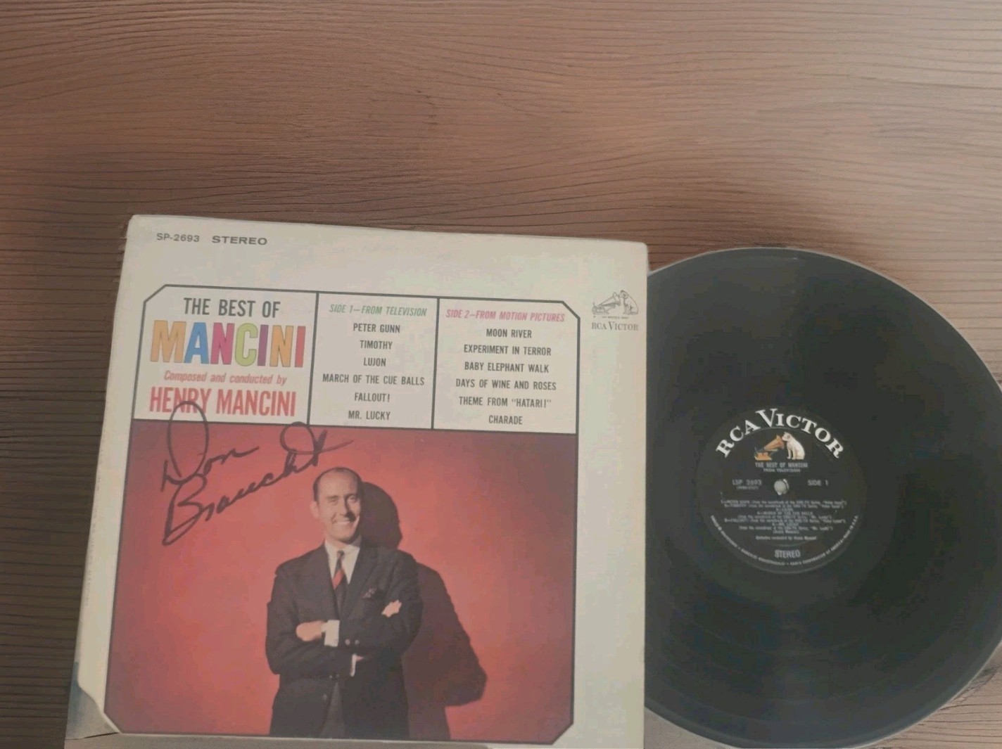 The Best of Henry Mancini RCA LP sgd: by Don Braucht of The Yellow Balloon Band