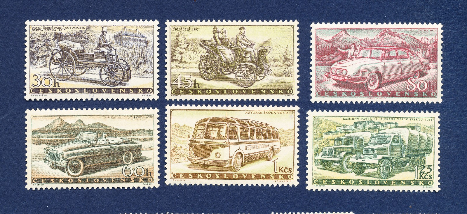 (86)   CZECHOSLOVAKIA - Scott 890-895  - LH - Car industry - 1958
