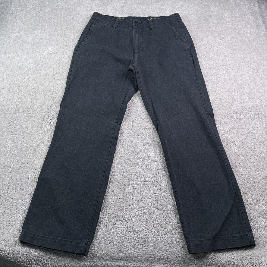 Vintage Gap Pants Mens 31x32 Grey Herringbone Surplus Straight Leg Flap Pockets