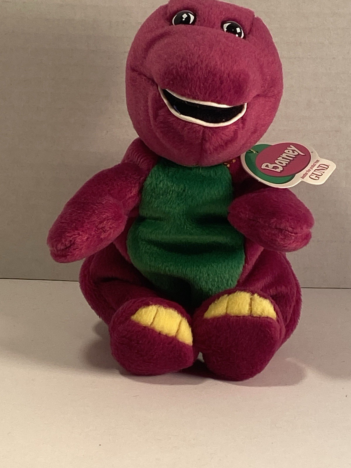 VTG 90s Gund Barney Plush Bean Bag Toy Nos Unused with Tags