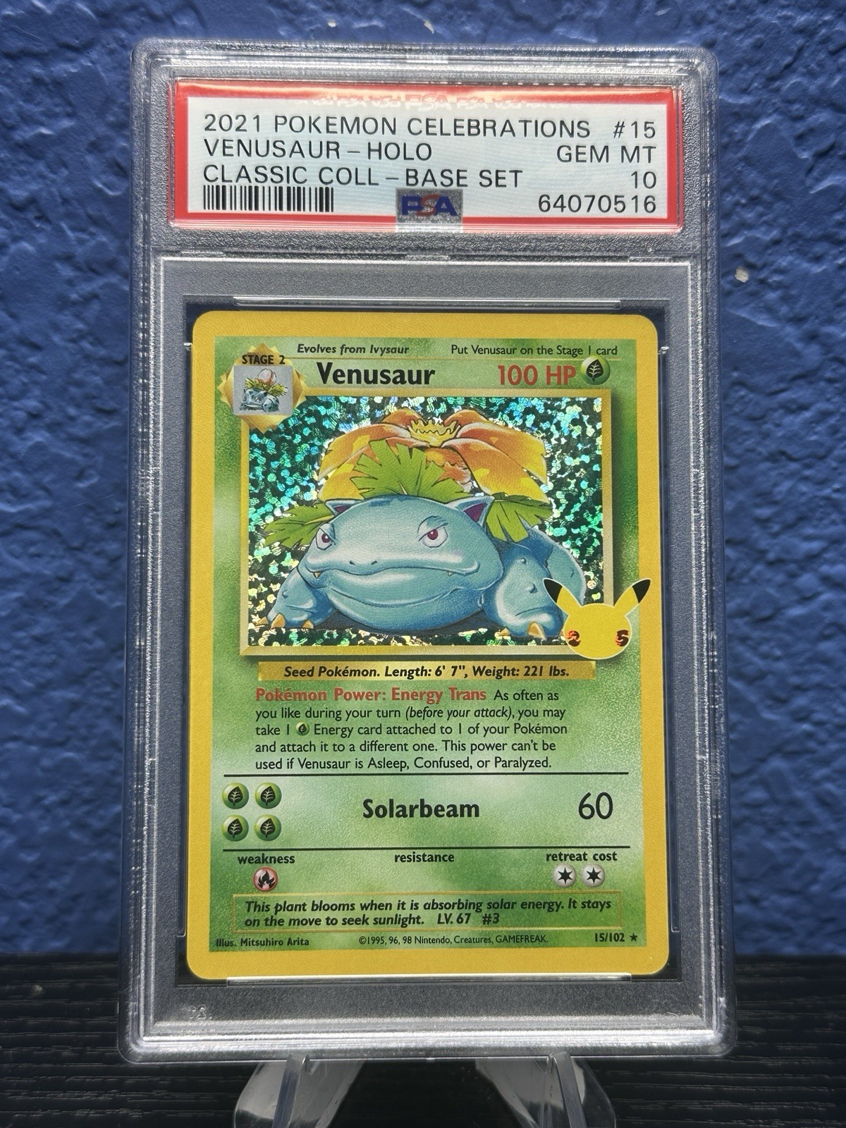 2021 POKEMON CELEBRATIONS VENUSAUR HOLO 15/102 BASE CLASSIC COLLECTION PSA 10 2021 POKEMON CELEBRATIONS VENUSAUR HOLO 15/102 BASE CLASSIC COLLECTION PSA 10