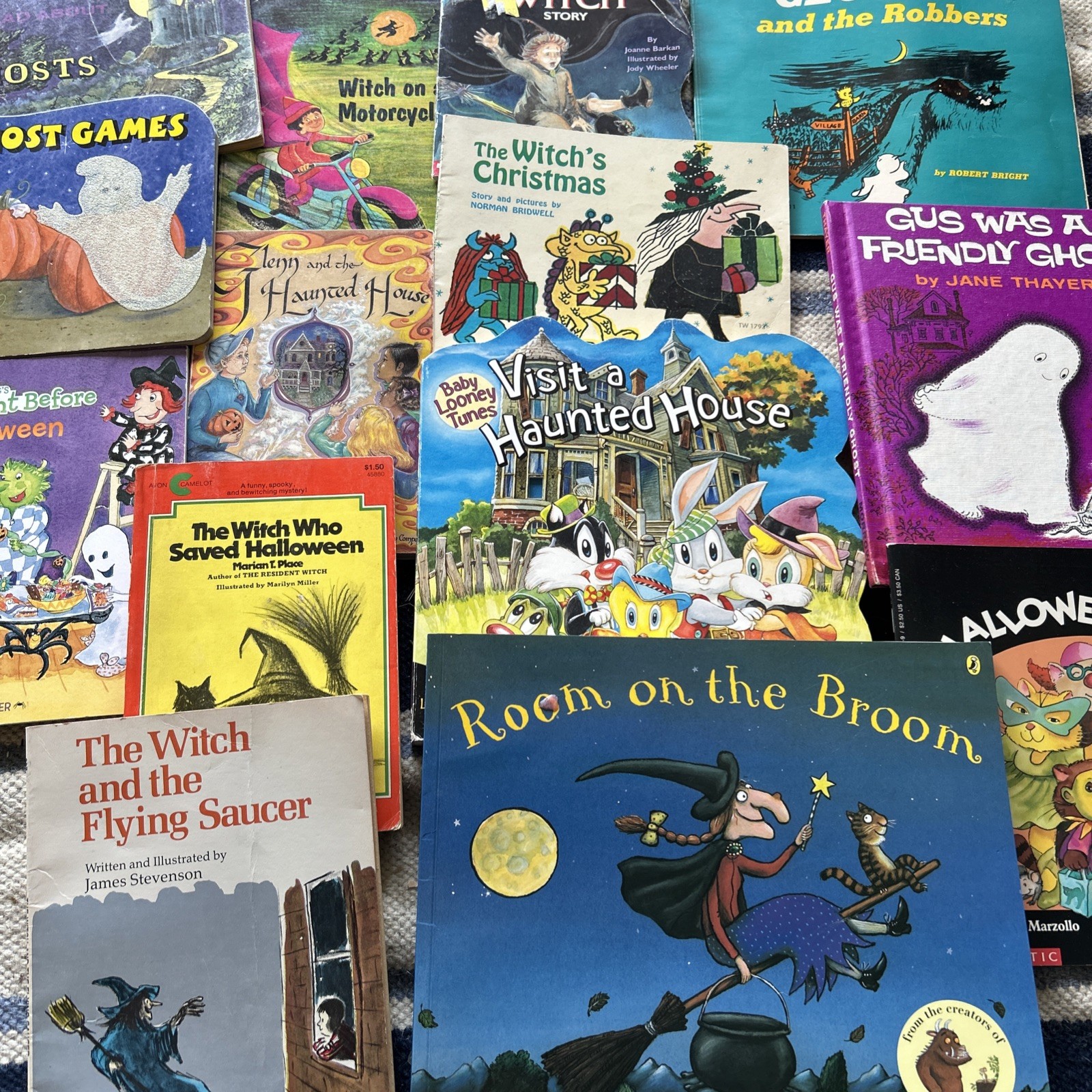 Vintage Witch Book Lot Of  17 Halloween Children\'s Witch Books Ghost George Gus
