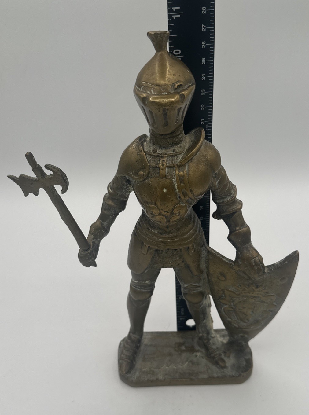 Vintage Large Solid Brass Knight In Armor 6lbs 12 ounces 