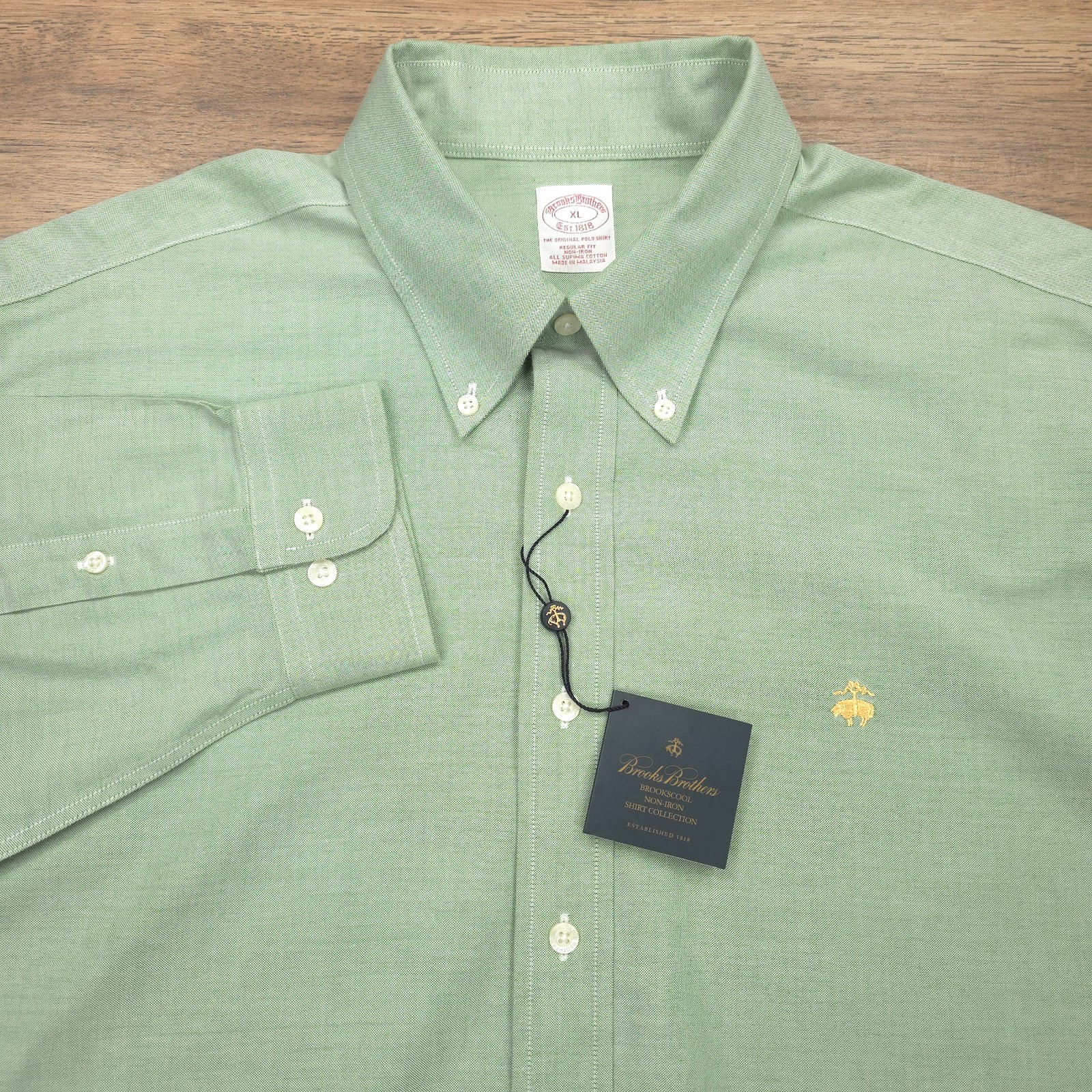 Brooks Brothers Shirt Mens XL Green OCBD Oxford Non Iron Supima Brookscool Brooks Brothers Shirt Mens XL Green OCBD Oxford Non Iron Supima Brookscool