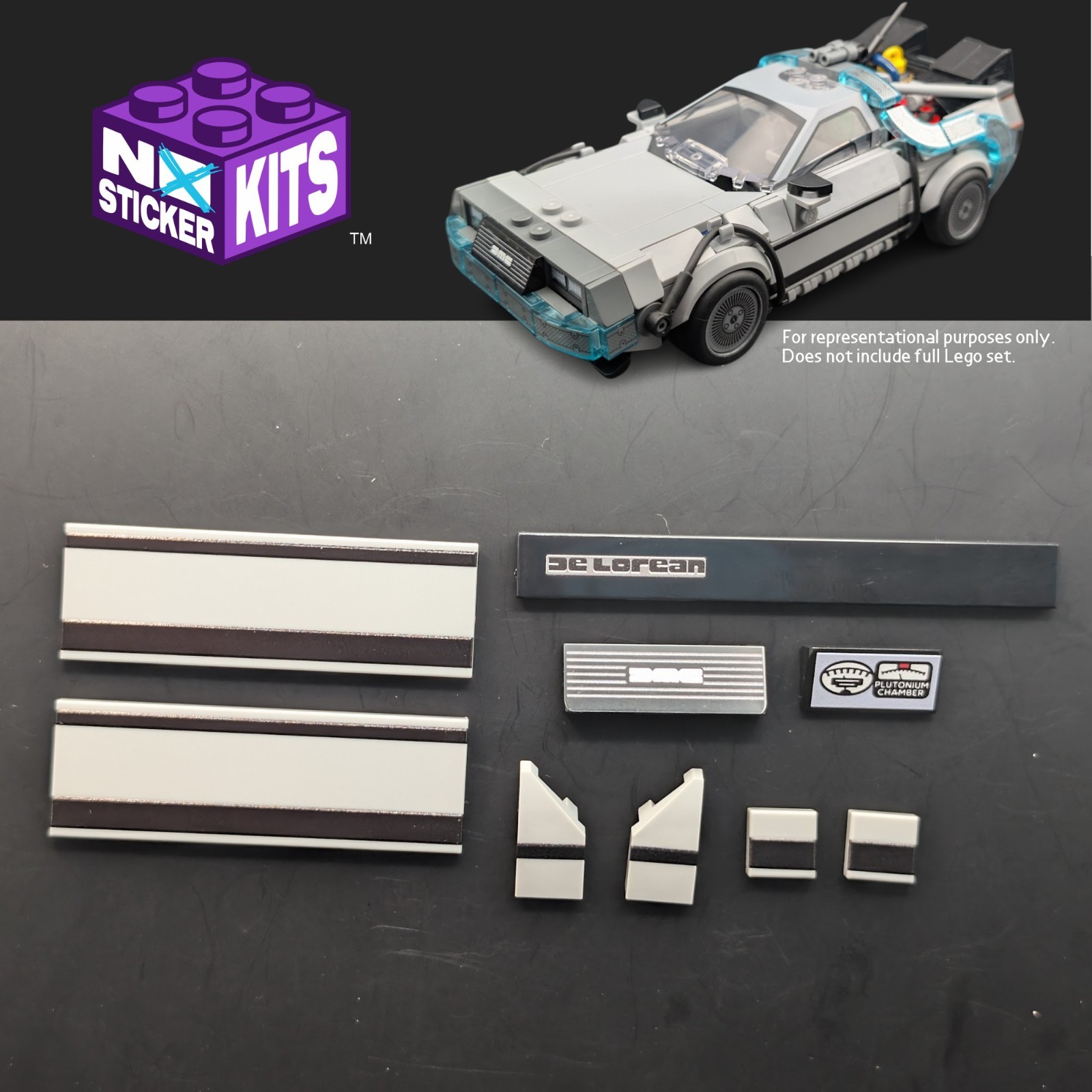 NO-STICKER KIT for Lego Time Machine from Back to the Future  (#77256)