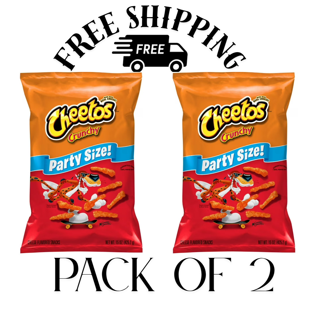 (PACK OF 2) Cheetos Crunchy Cheese Flavored Snacks 15 oz Bag (PACK OF 2) Cheetos Crunchy Cheese Flavored Snacks 15 oz Bag